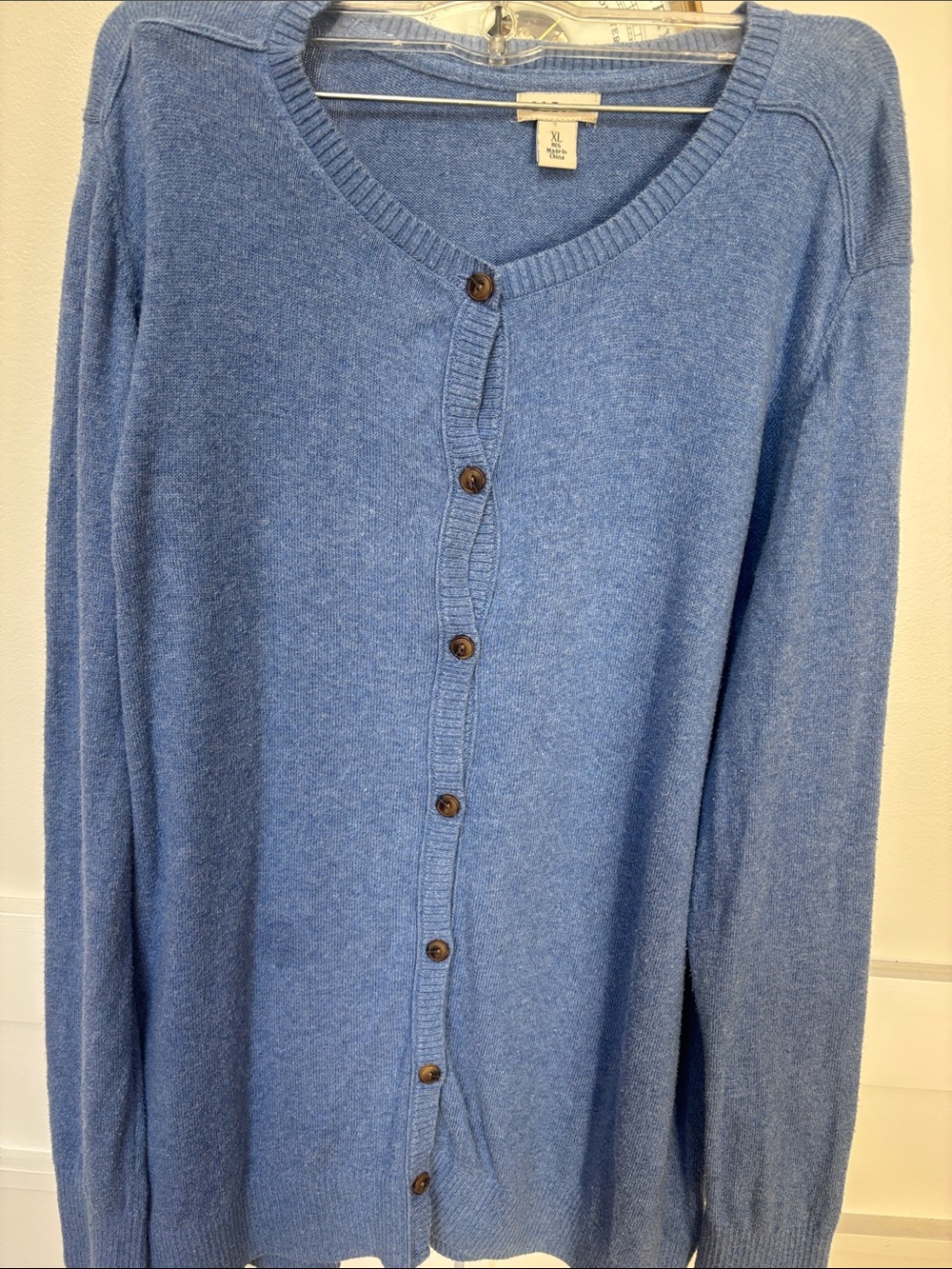 L.L. Bean Women's Light Blue Button-Front Cardigan